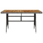 Mesa de jardín ratán PE y acacia maciza gris 130x70x72 cm de vidaXL, Mesas de jardín - Ref: Foro24-318696, Precio: 137,99 €, ...