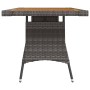 Mesa de jardín ratán PE y acacia maciza gris 130x70x72 cm de vidaXL, Mesas de jardín - Ref: Foro24-318696, Precio: 137,99 €, ...