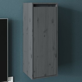 Gray solid pine wood wall cabinet 30x30x80 cm by vidaXL, Shelves and shelves - Ref: Foro24-813499, Price: 47,08 €, Discount: %