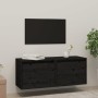 Wall cabinets 2 pcs solid black pine wood 45x30x35 cm by vidaXL, Shelves and shelves - Ref: Foro24-813444, Price: 80,66 €, Di...