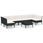 Set de muebles de jardín 8 pzas y cojines ratán sintético negro de vidaXL, Conjuntos de jardín - Ref: Foro24-3094592, Precio:...