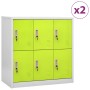 Locker cabinets 2 units of gray and green steel 90x45x92.5 cm by vidaXL, Lockers and storage cabinets - Ref: Foro24-3095234, ...