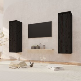 Wall cabinets 2 pcs solid black pine wood 30x30x100 cm by vidaXL, Shelves and shelves - Ref: Foro24-813514, Price: 123,99 €, ...