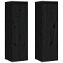 Armarios de pared 2 uds madera maciza pino negro 30x30x100 cm de vidaXL, Estantes y estanterías - Ref: Foro24-813514, Precio:...