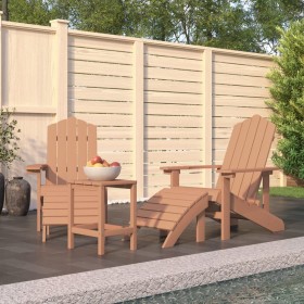 Adirondack-Gartenstühle mit Fußstütze und braunem HDPE-Tisch von vidaXL, Gartenstühle - Ref: Foro24-3095714, Preis: 346,74 €,...