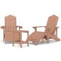 Adirondack Garden Chairs with Footrest and Brown HDPE Table by vidaXL, Garden chairs - Ref: Foro24-3095714, Price: 372,26 €, ...