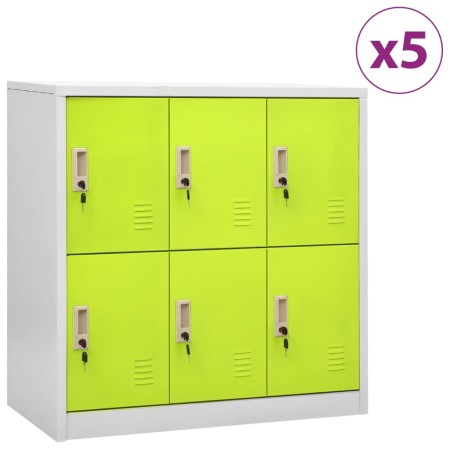 Locker cabinets 5 units of gray and green steel 90x45x92.5 cm by vidaXL, Lockers and storage cabinets - Ref: Foro24-3095238, ...