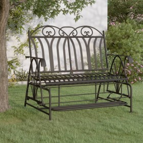 2-seater garden rocking bench black steel 114 cm by vidaXL, garden benches - Ref: Foro24-318833, Price: 220,53 €, Discount: %