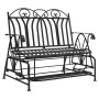 2-seater garden rocking bench black steel 114 cm by vidaXL, garden benches - Ref: Foro24-318833, Price: 220,53 €, Discount: %