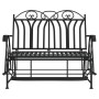 2-seater garden rocking bench black steel 114 cm by vidaXL, garden benches - Ref: Foro24-318833, Price: 220,53 €, Discount: %