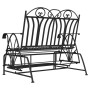 2-seater garden rocking bench black steel 114 cm by vidaXL, garden benches - Ref: Foro24-318833, Price: 220,53 €, Discount: %