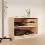 Armario zapatero de madera maciza de pino 60x34x45 cm de vidaXL, Zapateros y organizadores de calzado - Ref: Foro24-813545, P...