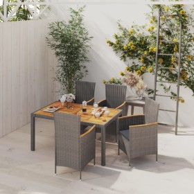 5-piece garden dining set and gray synthetic rattan cushions by vidaXL, Garden sets - Ref: Foro24-3094919, Price: 400,00 €, D...