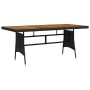 PE rattan and solid black acacia garden table 160x70x72 cm by vidaXL, Garden tables - Ref: Foro24-318694, Price: 206,99 €, Di...