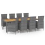 9-piece garden dining set with gray synthetic rattan cushions by vidaXL, Garden sets - Ref: Foro24-3094893, Price: 762,99 €, ...