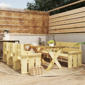 Garden dining set 5 pieces impregnated pine wood by vidaXL, Garden sets - Ref: Foro24-3096631, Price: 502,99 €, Discount: %