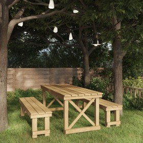 Garten-Essgruppe 3-teilig aus imprägniertem Kiefernholz von vidaXL, Gartensets - Ref: Foro24-3096623, Preis: 589,99 €, Rabatt: %