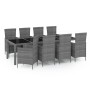 9-piece garden dining set with gray synthetic rattan cushions by vidaXL, Garden sets - Ref: Foro24-3094885, Price: 775,99 €, ...