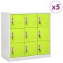 Locker cabinets 5 units of gray and green steel 90x45x92.5 cm by vidaXL, Lockers and storage cabinets - Ref: Foro24-3095246, ...