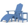 Silla jardín Adirondack con reposapiés y mesa HDPE aguamarina de vidaXL, Sillas de jardín - Ref: Foro24-3095711, Precio: 236,...