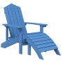 Adirondack garden chair with footrest and aquamarine HDPE table by vidaXL, Garden chairs - Ref: Foro24-3095711, Price: 236,52...