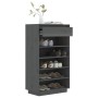 Schuhschrank aus massivem grauem Kiefernholz 60x34x105 cm von vidaXL, Schuhregale und Schuhorganisatoren - Ref: Foro24-813552...