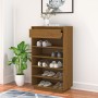 Solid pine wood shoe cabinet in honey brown color, 60x34x105 cm by vidaXL, Shoe racks and shoe organizers - Ref: Foro24-81355...