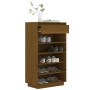 Solid pine wood shoe cabinet in honey brown color, 60x34x105 cm by vidaXL, Shoe racks and shoe organizers - Ref: Foro24-81355...