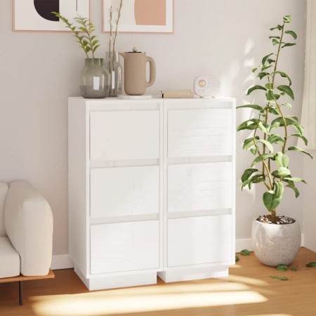 Sideboard 2 pcs solid white pine wood 32x34x75 cm by vidaXL, Sideboards - Ref: Foro24-813368, Price: 86,08 €, Discount: %