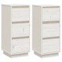 Sideboard 2 pcs solid white pine wood 32x34x75 cm by vidaXL, Sideboards - Ref: Foro24-813368, Price: 86,08 €, Discount: %