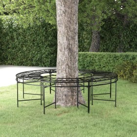 Round black steel garden bench 160 cm by vidaXL, garden benches - Ref: Foro24-318821, Price: 240,99 €, Discount: %