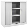 Schwebetürenschrank mit Blumentopf Stahlgrau 90x40x113cm von vidaXL, Schließfächer und Lagerschränke - Ref: Foro24-3095247, P...