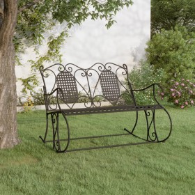 Banco mecedor de jardín de dos plazas acero negro 113 cm de vidaXL, Bancos de jardín - Ref: Foro24-318829, Precio: 178,99 €, ...