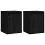 Wall cabinet 2 pcs solid black pine wood 30x30x40 cm by vidaXL, Shelves and shelves - Ref: Foro24-813484, Price: 63,98 €, Dis...