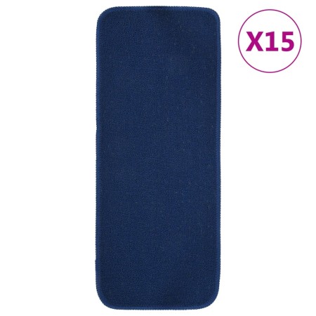 Alfombrilla de escalera 15 uds azul marino rectangular 60x25 cm de vidaXL, Alfombrillas para escalones - Ref: Foro24-340398, ...