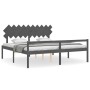 Seniorenbett mit grauem Massivholzkopfteil 200x200 cm von vidaXL, Betten und Lattenroste - Ref: Foro24-3195568, Preis: 178,99...