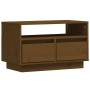 Solid pine wood TV stand in honey brown color, measuring 60x35x37 cm. by vidaXL, TV Furniture - Ref: Foro24-813428, Price: 44...