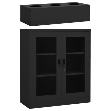 Office cabinet with anthracite steel planter 90x40x128 cm by vidaXL, Lockers and storage cabinets - Ref: Foro24-3095263, Pric...