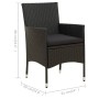 Garten Essgarnitur 5tlg. mit Kissen PE Rattan schwarz von vidaXL, Gartensets - Ref: Foro24-3094866, Preis: 358,52 €, Rabatt: %