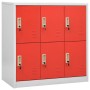 Lockers, 5 units, made of gray and red steel, measuring 90x45x92.5 cm. by vidaXL, Lockers and storage cabinets - Ref: Foro24-...