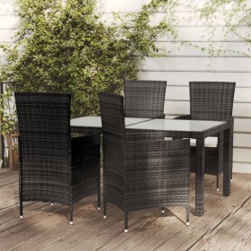 5-piece outdoor dining set with black rattan cushions by vidaXL, Garden sets - Ref: Foro24-3094827, Price: 351,31 €, Discount: %