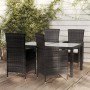 5-teiliges Outdoor-Essset mit schwarzen Rattankissen von vidaXL, Gartensets - Ref: Foro24-3094827, Preis: 351,31 €, Rabatt: %