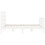 White solid wood bed frame with headboard 140x190 cm by vidaXL, Beds and slatted bases - Ref: Foro24-3193967, Price: 131,54 €...