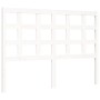 White solid wood bed frame with headboard 140x190 cm by vidaXL, Beds and slatted bases - Ref: Foro24-3193967, Price: 131,54 €...