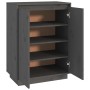 Schuhschrank aus massivem grauem Kiefernholz 60x35x80 cm von vidaXL, Schuhregale und Schuhorganisatoren - Ref: Foro24-813532,...