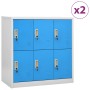 Locker cabinets 2 units light gray and blue steel 90x45x92.5 cm by vidaXL, Lockers and storage cabinets - Ref: Foro24-3095232...