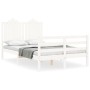 White solid wood bed frame with headboard 120x200 cm by vidaXL, Beds and slatted bases - Ref: Foro24-3194177, Price: 133,90 €...