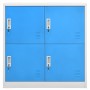 Lockers, 5 units, light gray and blue steel, 90x45x92.5 cm by vidaXL, Lockers and storage cabinets - Ref: Foro24-3095228, Pri...