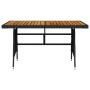 Gartentisch aus PE-Rattan und massiver schwarzer Akazie, 130 x 70 x 72 cm von vidaXL, Gartentische - Ref: Foro24-318693, Prei...