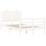 White solid wood bed frame with headboard 120x200 cm by vidaXL, Beds and slatted bases - Ref: Foro24-3194177, Price: 133,90 €...